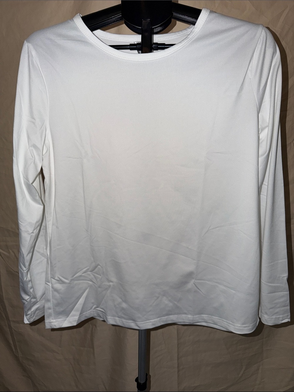 Women's Long Sleeve Crewneck Tee - White